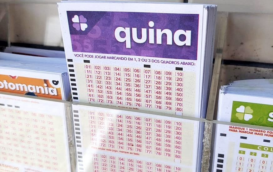 Bilhete de sorteio da Quina. Reprodução: Internet.