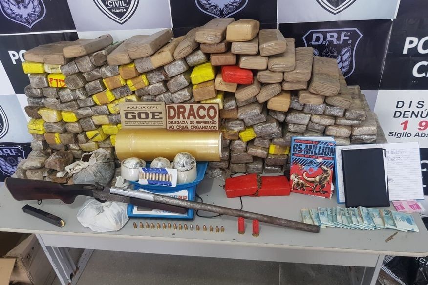 Droga apreendida. Reprodução: Polícia Civil da Paraíba.