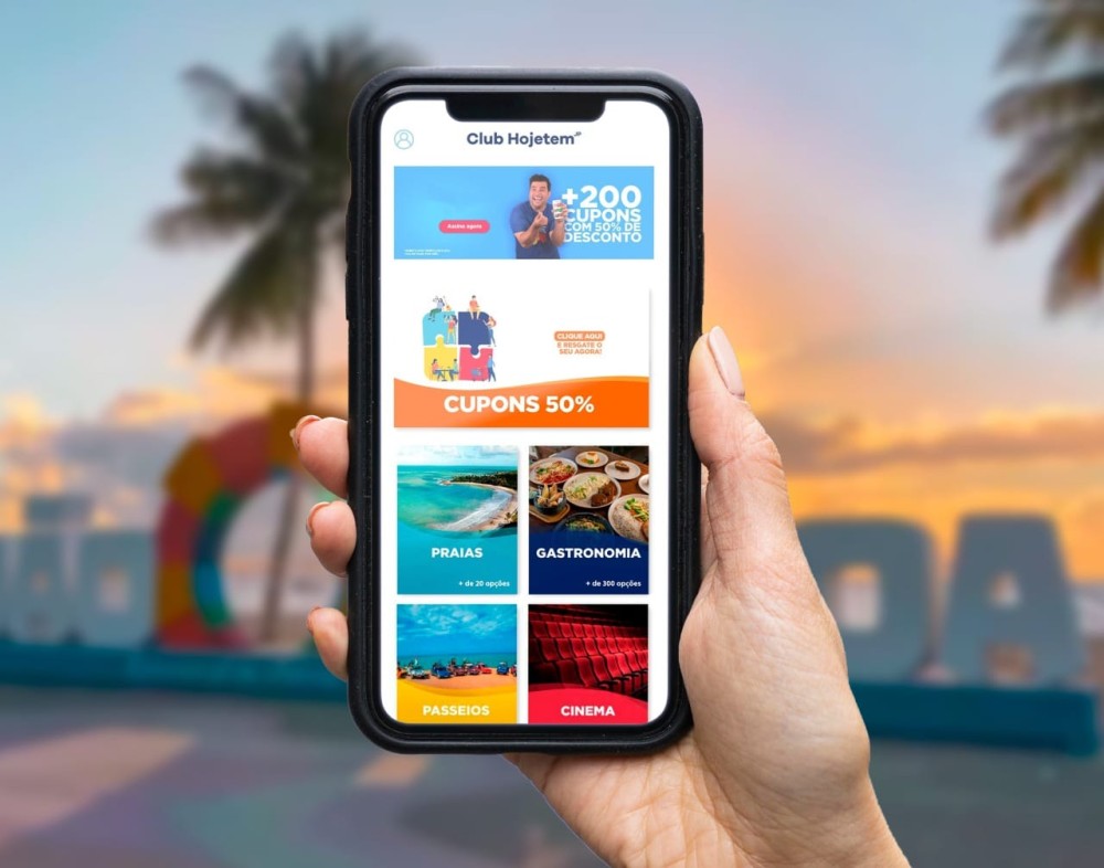 Aplicativo Club Hojetem. Reprodução: Divulgação.