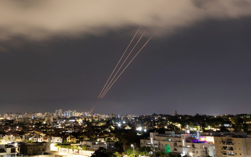 An anti-missile system operates after Iran launched drones and missiles towards Israel, as seen from Ashkelon, Israel April 14, 2024. REUTERS/Amir Cohen TPX IMAGES OF THE DAY